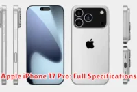 Apple iPhone 17 Pro: Full Specifications Apple iPhone 17 Pro: Full Specifications