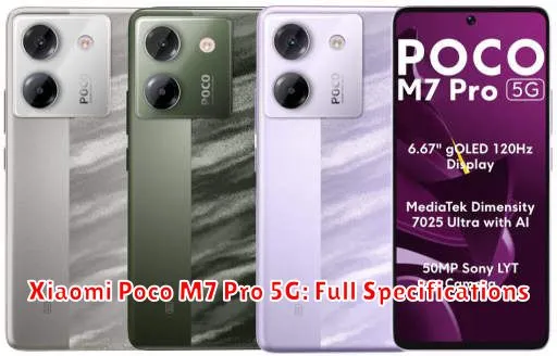 Xiaomi Poco M7 Pro 5G: Full Specifications